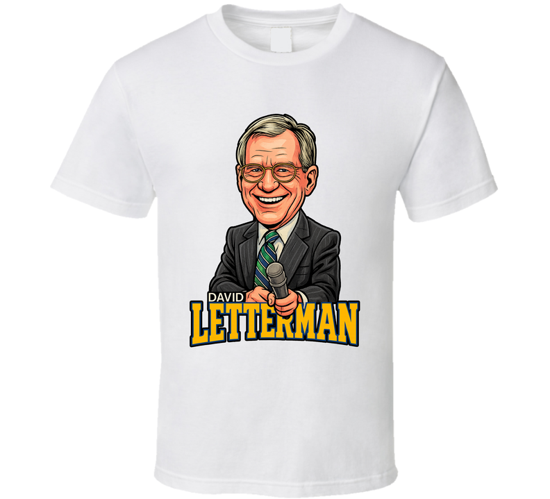 David Letterman Late Night With David Letterman Tv Series Caricature Fan T Shirt David Letterman Late Night With David Letterman Tv Series Caricature Fan T Shirt