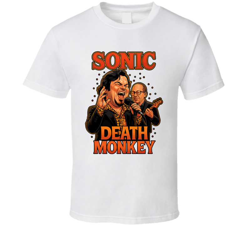 Sonic Death Monkey High Fidelity Fictional Band Caricature Fan T Shirt Sonic Death Monkey High Fidelity Fictional Band Caricature Fan T Shirt