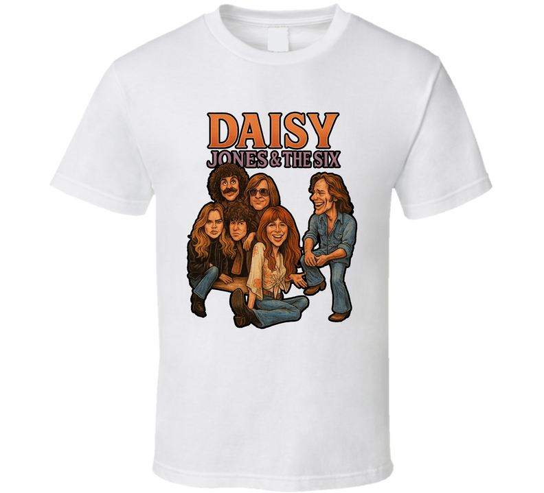 Daisy Jones And The Six Fictional Band Caricature Fan T Shirt Daisy Jones And The Six Fictional Band Caricature Fan T Shirt