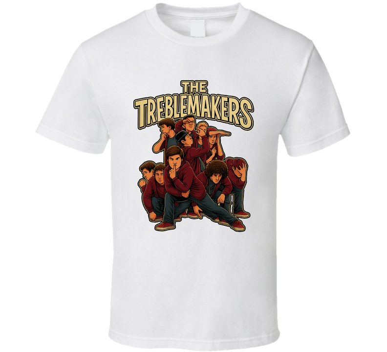 The Treblemakers Pitch Perfect Fictional Band Caricature Fan T Shirt The Treblemakers Pitch Perfect Fictional Band Caricature Fan T Shirt