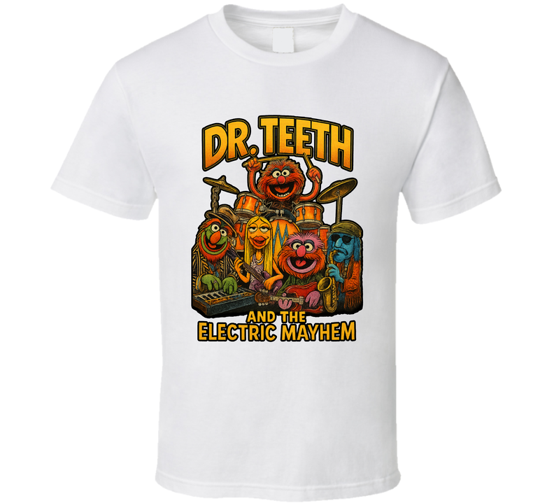 Dr. Teeth And The Electric Mayhem The Muppet Show Fictional Band Caricature Fan T Shirt Dr. Teeth And The Electric Mayhem The Muppet Show Fictional Band Caricature Fan T Shirt