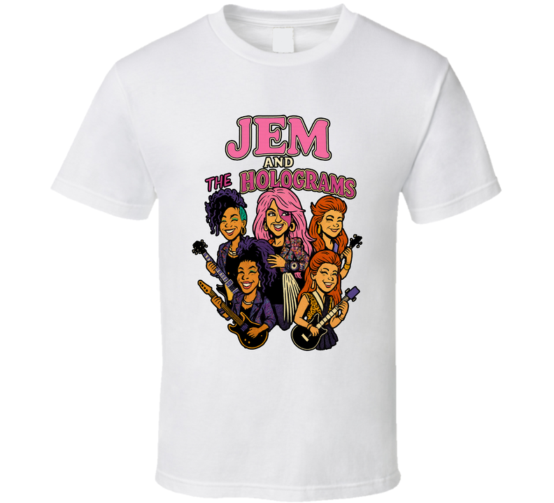 Jem And The Holograms Fictional Band Caricature Fan T Shirt Jem And The Holograms Fictional Band Caricature Fan T Shirt