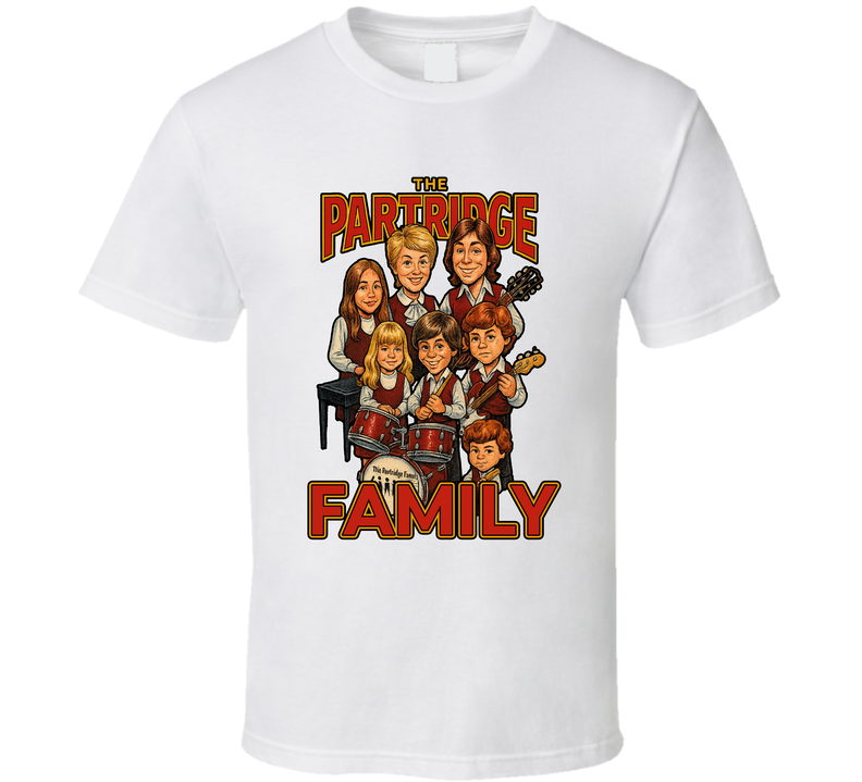 The Partridge Family Fictional Band Caricature Fan T Shirt The Partridge Family Fictional Band Caricature Fan T Shirt