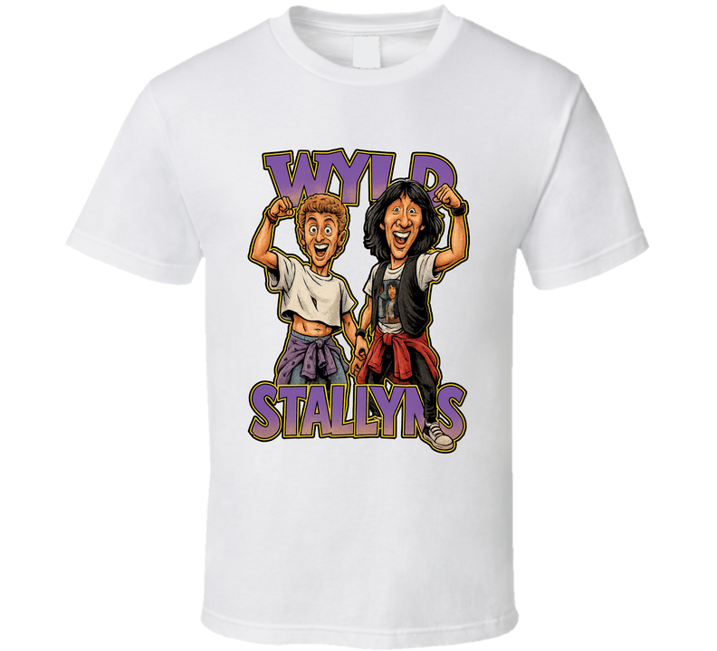 Wyld Stallyns Bill And Ted's Excellent Adventure Fictional Band Caricature Fan T Shirt Wyld Stallyns Bill And Ted's Excellent Adventure Fictional Band Caricature Fan T Shirt
