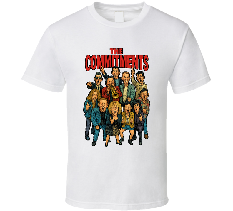 The Commitments Fictional Band Caricature Fan T Shirt The Commitments Fictional Band Caricature Fan T Shirt