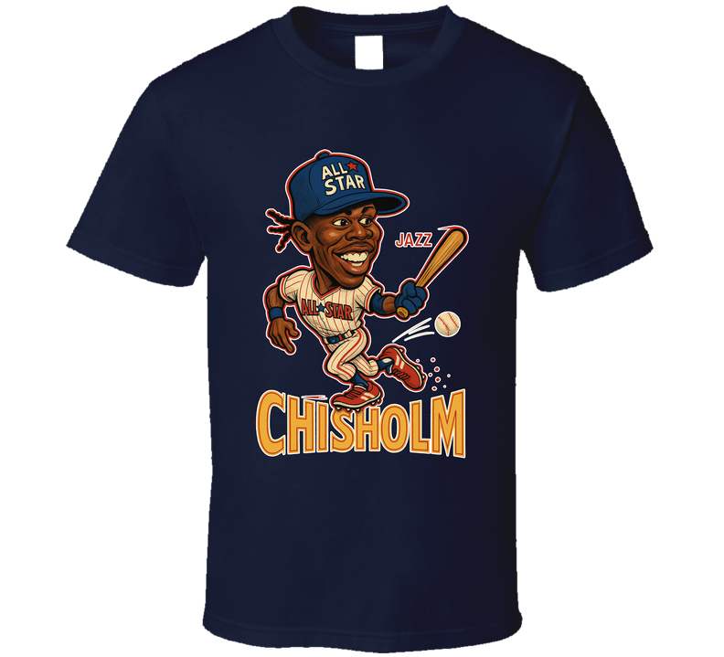 Jazz Chisholm All Star Baseball Caricature Fan T Shirt Jazz Chisholm All Star Baseball Caricature Fan T Shirt