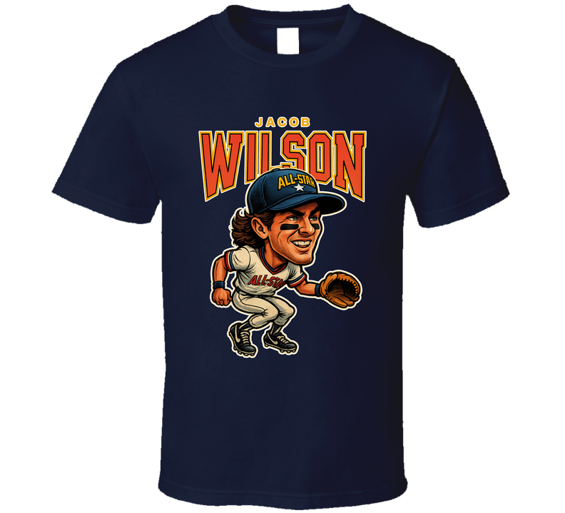 Jacob Wilson All Star Baseball Caricature Fan T Shirt Jacob Wilson All Star Baseball Caricature Fan T Shirt
