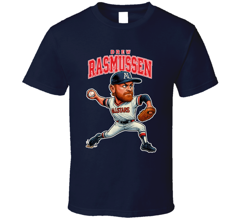Drew Rasmussen All Star Baseball Caricature Fan T Shirt Drew Rasmussen All Star Baseball Caricature Fan T Shirt