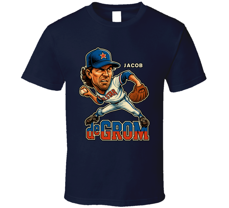 Jacob Degrom All Star Baseball Caricature Fan T Shirt Jacob Degrom All Star Baseball Caricature Fan T Shirt