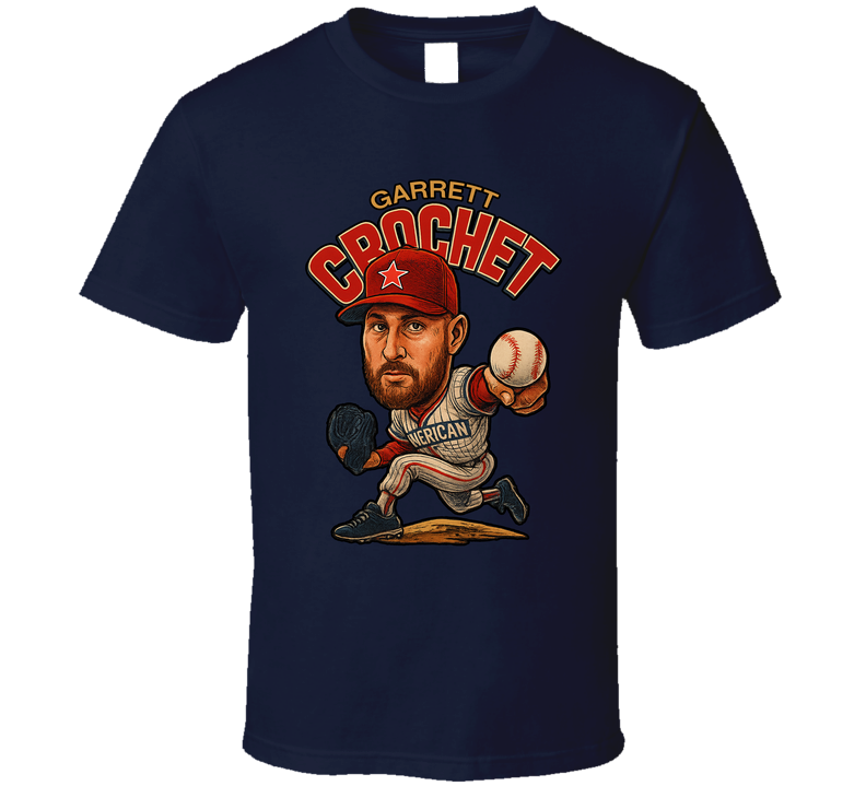 Garrett Crochet All Star Baseball Caricature Fan T Shirt Garrett Crochet All Star Baseball Caricature Fan T Shirt