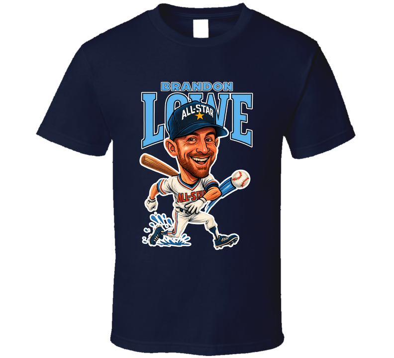 Brandon Lowe All Star Baseball Caricature Fan T Shirt Brandon Lowe All Star Baseball Caricature Fan T Shirt