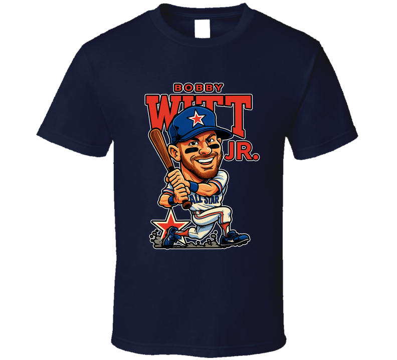 Bobby Witt Jr. All Star Baseball Caricature Fan T Shirt Bobby Witt Jr. All Star Baseball Caricature Fan T Shirt