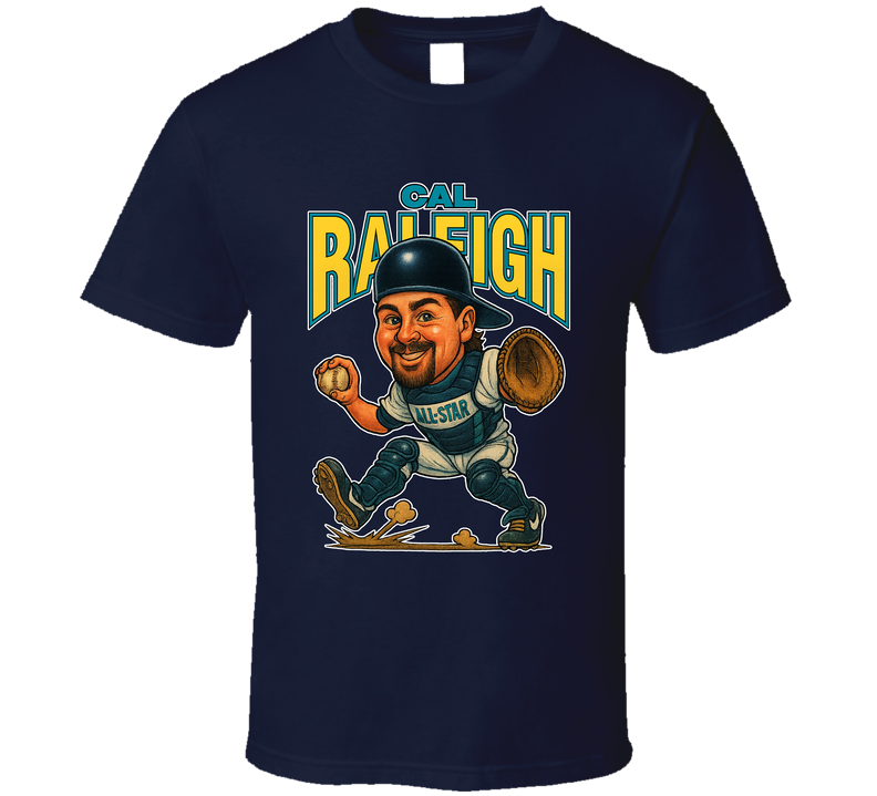 Cal Raleigh All Star Baseball Caricature T Shirt Cal Raleigh All Star Baseball Caricature T Shirt
