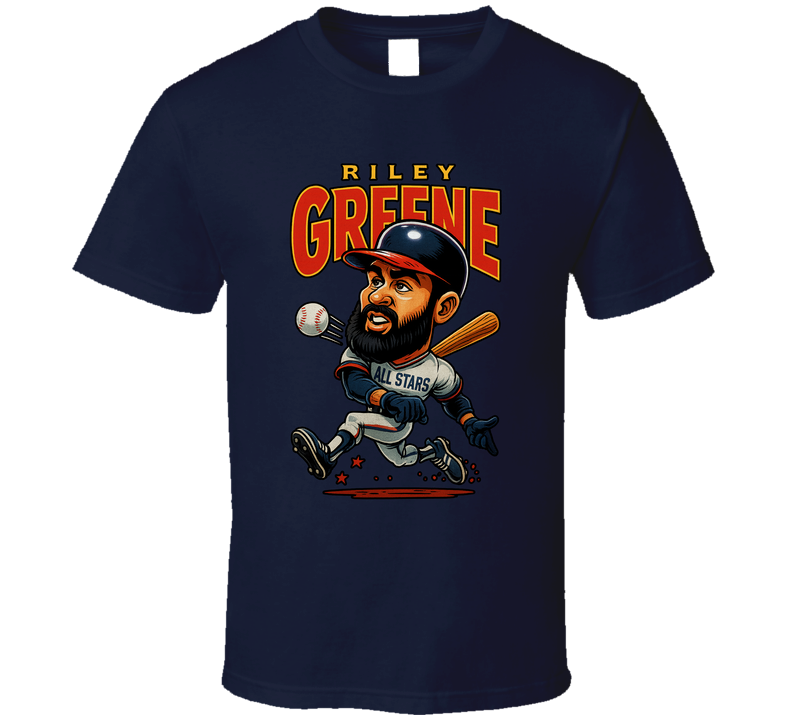 Riley Greene All Star Baseball Caricature Fan T Shirt Riley Greene All Star Baseball Caricature Fan T Shirt