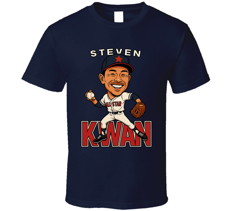 Steven Kwan All Star Baseball Caricature Fan T Shirt