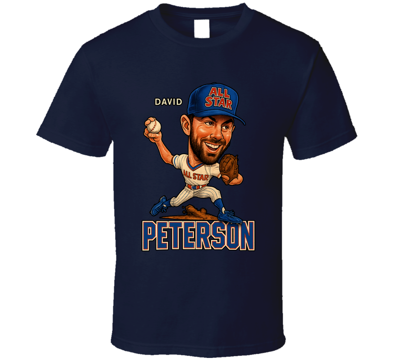 David Peterson All Star Baseball Caricature Fan T Shirt David Peterson All Star Baseball Caricature Fan T Shirt