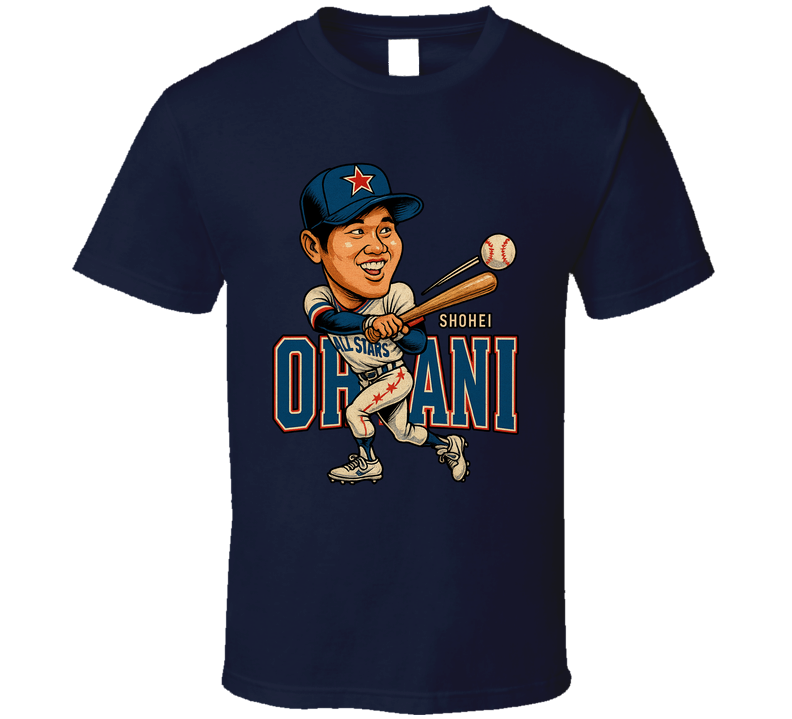 Shohei Ohtani All Star Baseball Caricature Fan T Shirt Shohei Ohtani All Star Baseball Caricature Fan T Shirt