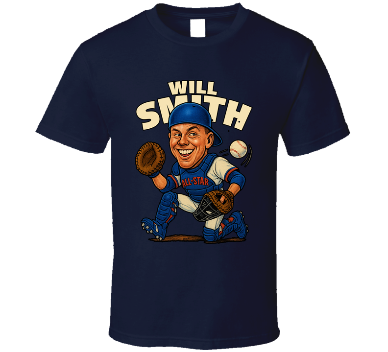 Will Smith All Star Baseball Caricature Fan T Shirt