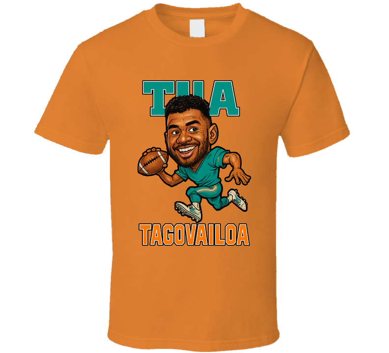 Tua Tagovailoa Football Caricature Fan T Shirt Tua Tagovailoa Football Caricature Fan T Shirt