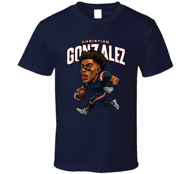 Christian Gonzalez Football Caricature Fan T Shirt