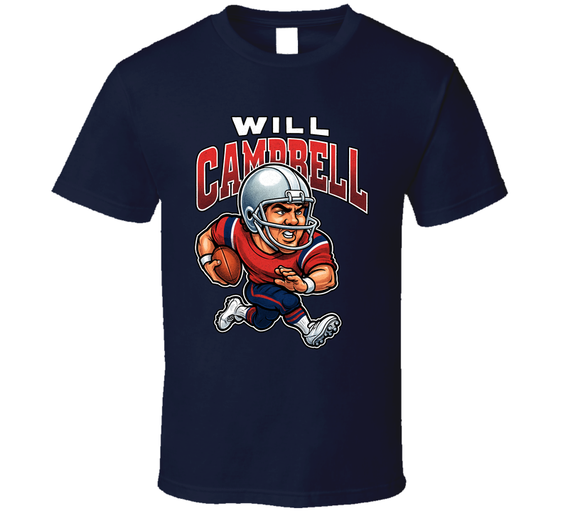 Will Campbell Football Caricature Fan T Shirt Will Campbell Football Caricature Fan T Shirt