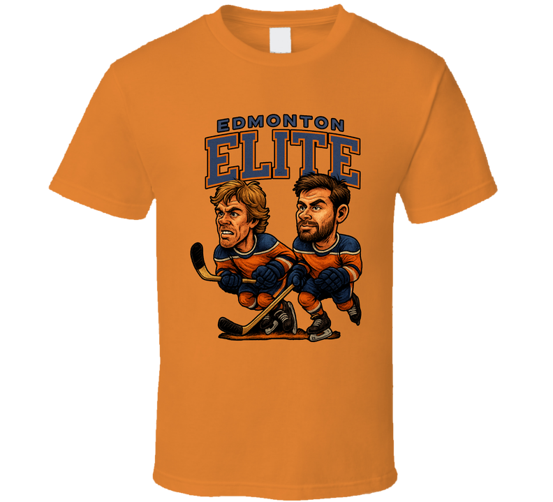 Connor Mcdavid And Leon Draisaitl Edmonton Elite Hockey Duo Caricatures Fan T Shirt