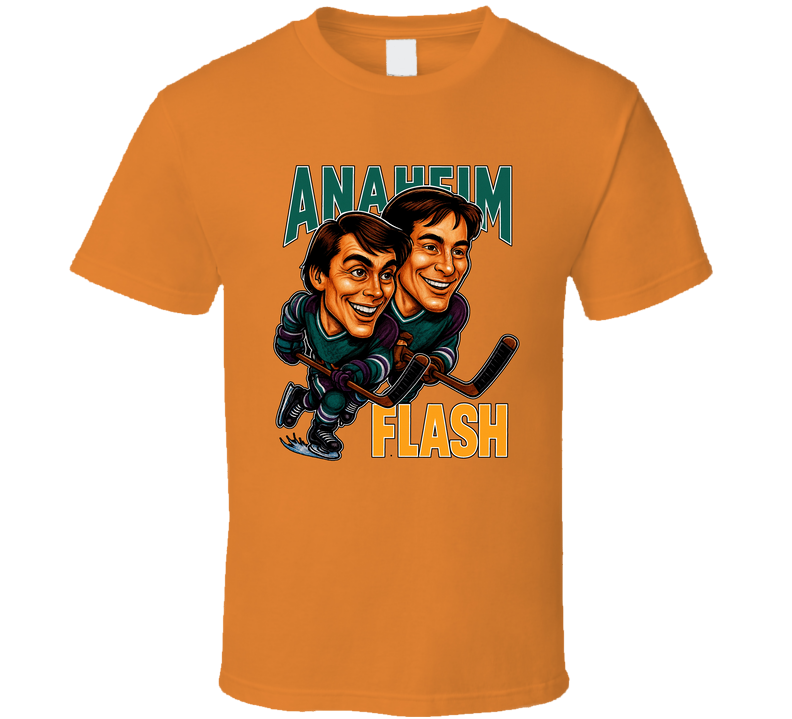 Teemu Selanne And Paul Kariya Anaheim Flash Hockey Duo Caricatures Fan T Shirt