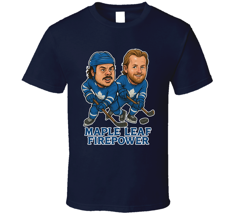 Auston Matthews And William Nylander Maple Leaf Firepower Hockey Duo Caricatures Fan T Shirt