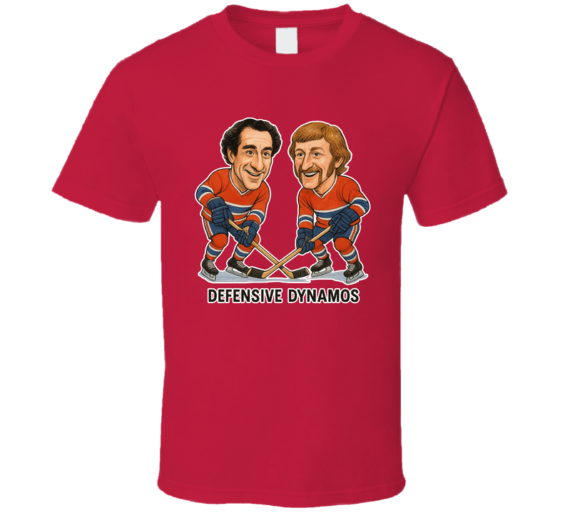 Bob Gainey And Larry Robinson Defensive Dynamos Hockey Duo Caricatures Fan T Shirt