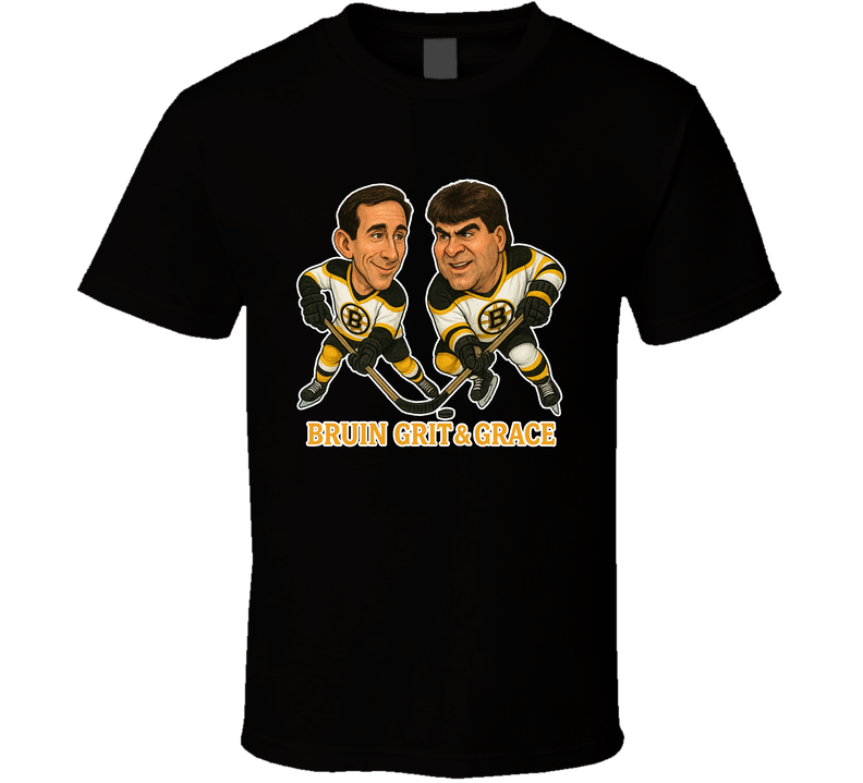 Cam Neely And Ray Bourque Bruin Grit & Grace Hockey Duo Caricatures Fan T Shirt Cam Neely And Ray Bourque Bruin Grit & Grace Hockey Duo Caricatures Fan T Shirt