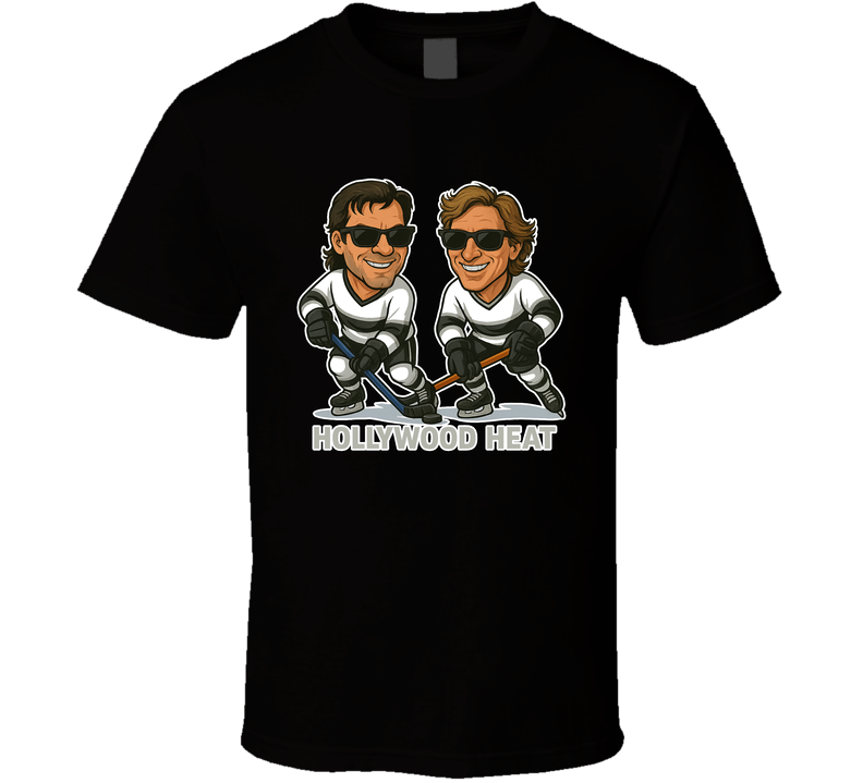 Luc Robitaille And Wayne Gretzky Hollywood Heat Hockey Duo Caricatures Fan T Shirt Luc Robitaille And Wayne Gretzky Hollywood Heat Hockey Duo Caricatures Fan T Shirt