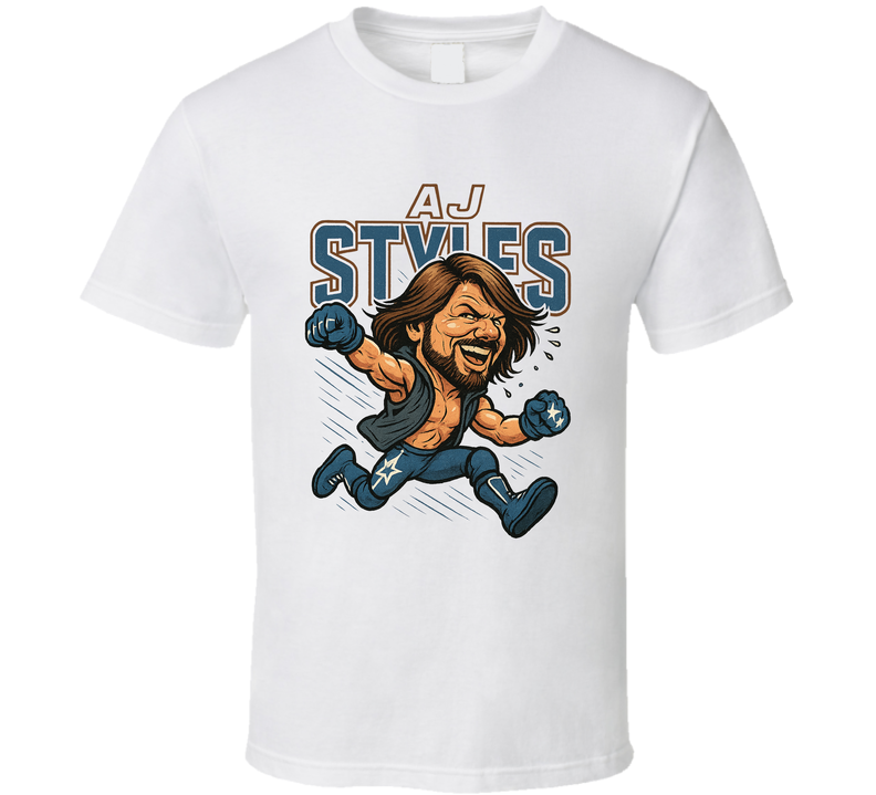 Aj Styles Wrestling Fan Caricature T Shirt