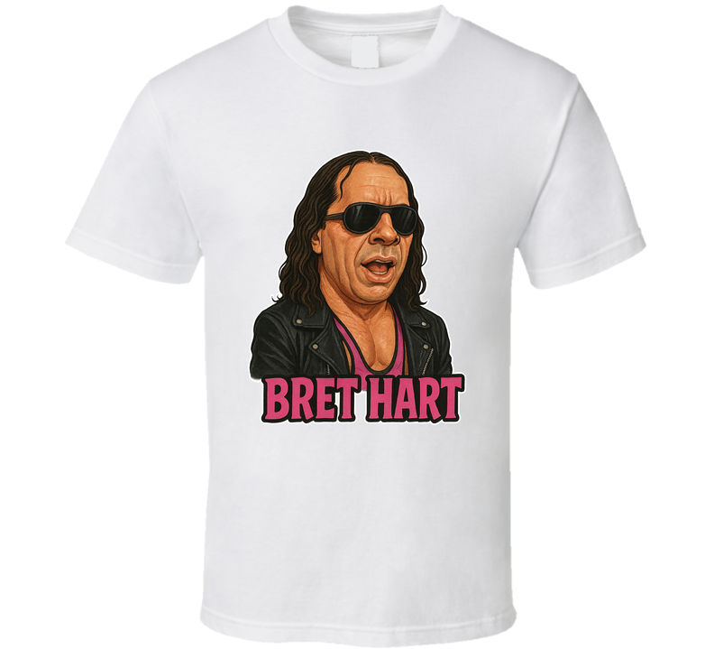 Bret Hart Wrestling Fan Caricature T Shirt
