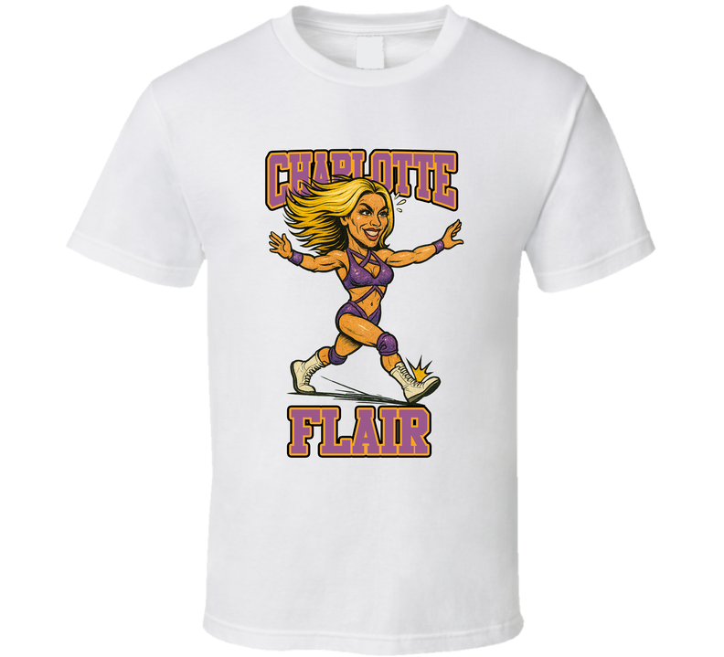 Charlotte Flair Wrestling Fan Caricature T Shirt
