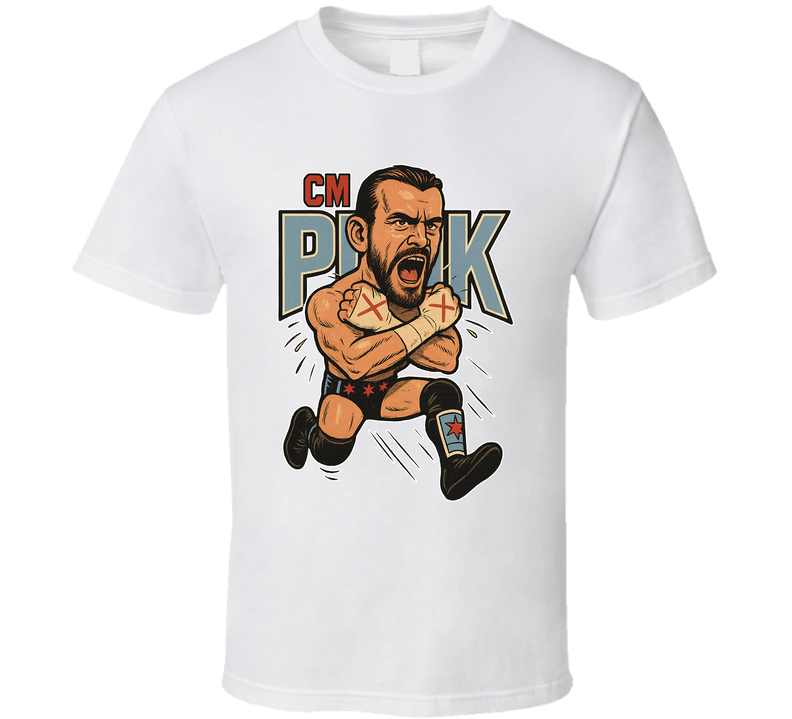 Cm Punk Wrestling Fan Caricature T Shirt