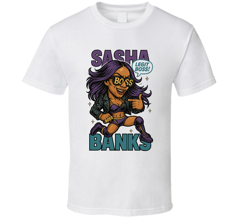 Sasha Banks Wrestling Fan Caricature T Shirt