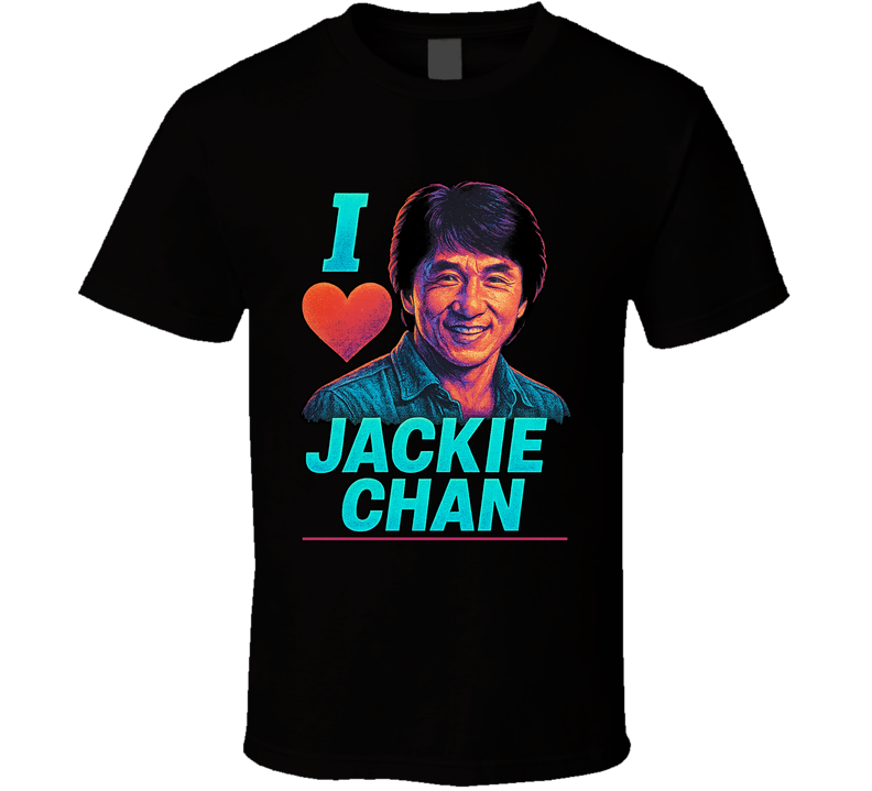 I Heart Love Jackie Chan 90s Action Movie Star T Shirt I Heart Love Jackie Chan 90s Action Movie Star T Shirt
