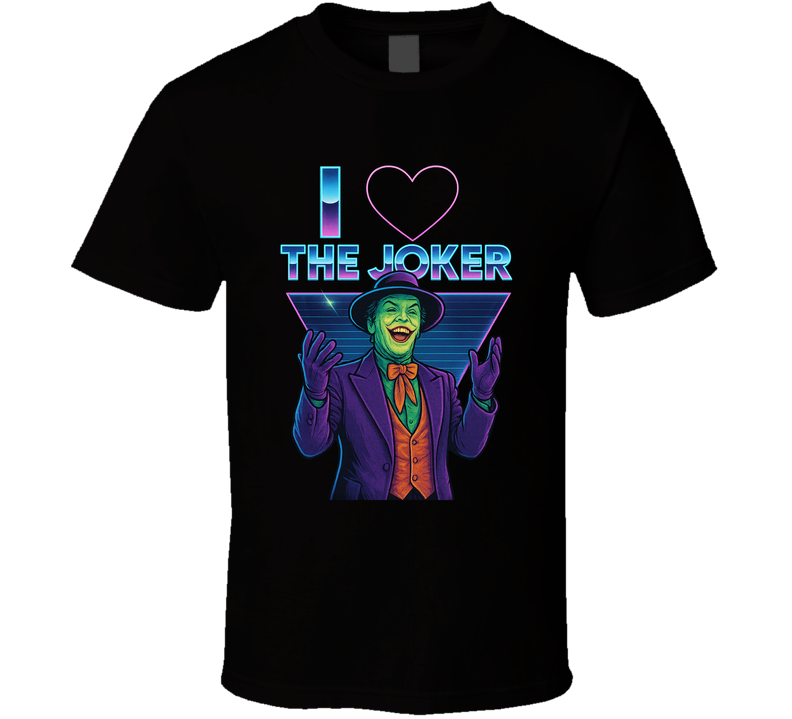 I Heart Love The Joker Batman 80s Movie Villain Fan T Shirt I Heart Love The Joker Batman 80s Movie Villain Fan T Shirt