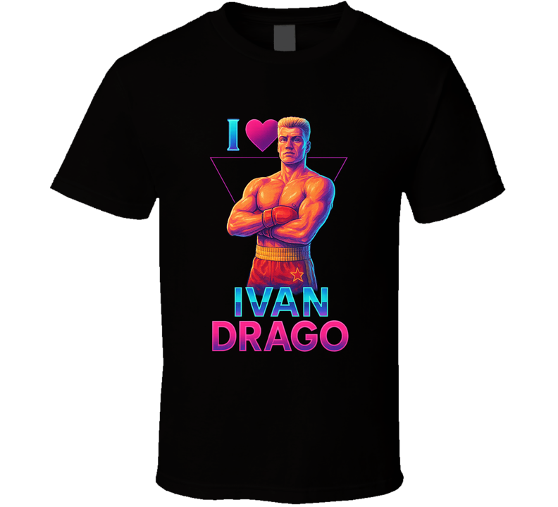 I Heart Love Ivan Drago Rocky Iv 80s Movie Villain Fan T Shirt I Heart Love Ivan Drago Rocky Iv 80s Movie Villain Fan T Shirt