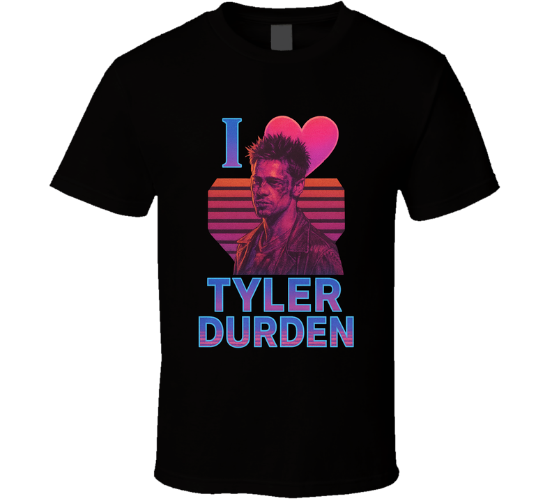 I Heart Love Tyler Durden Fight Club Cult Movie Character Fan T Shirt