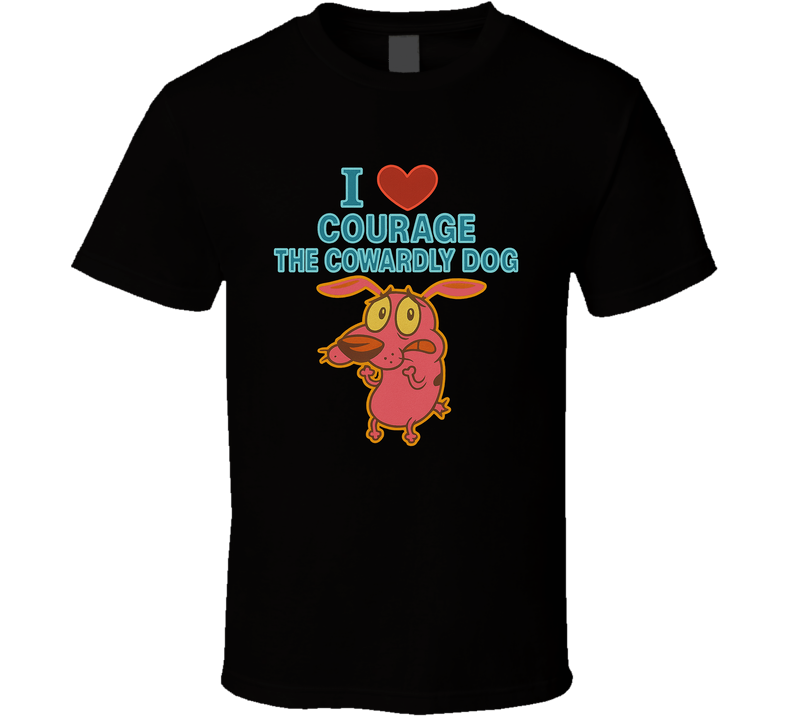 I Heart Love Courage The Cowardly Dog Cartoon Character Fan T Shirt I Heart Love Courage The Cowardly Dog Cartoon Character Fan T Shirt