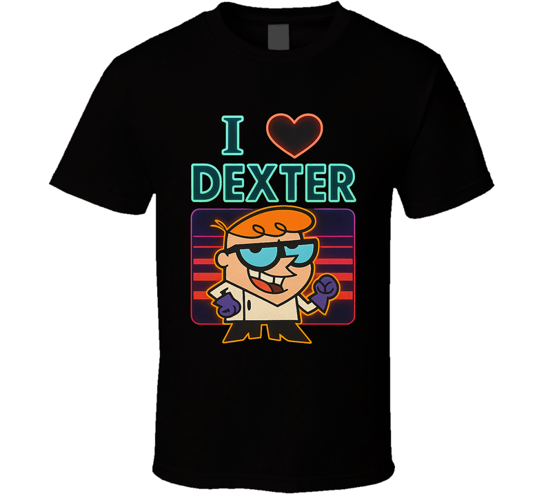 I Heart Love Dexter Dexter's Laboratory Cartoon Character Fan T Shirt