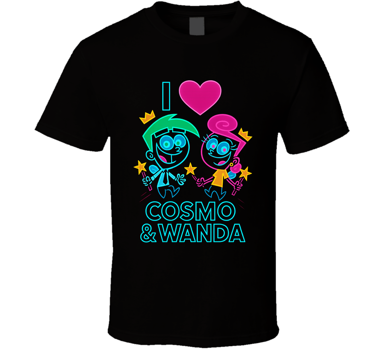 I Heart Love Cosmo And Wanda Nickelodeon Character Fan T Shirt