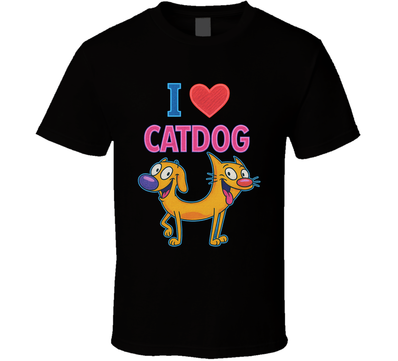 I Heart Love Catdog Nickelodeon Character Fan T Shirt