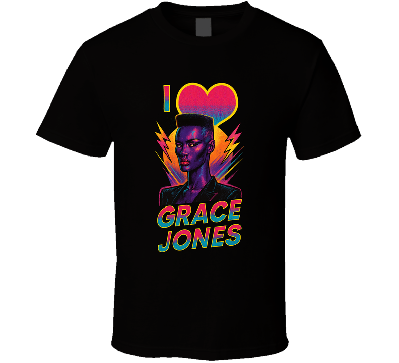 I Heart Love Grace Jones Music Fan T Shirt