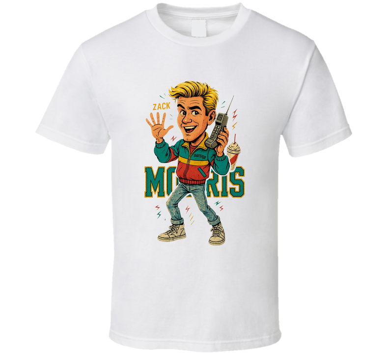 Zack Morris Saved By The Bell Caricature Retro Look Fan T Shirt Zack Morris Saved By The Bell Caricature Retro Look Fan T Shirt