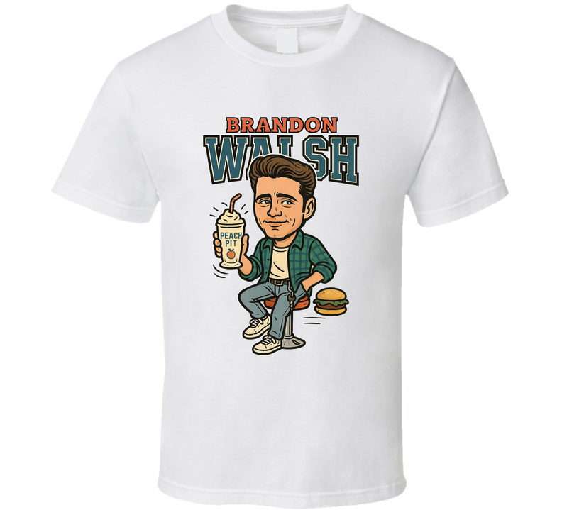 Brandon Walsh Beverly Hills 90210 Caricature Retro Look Fan T Shirt Brandon Walsh Beverly Hills 90210 Caricature Retro Look Fan T Shirt