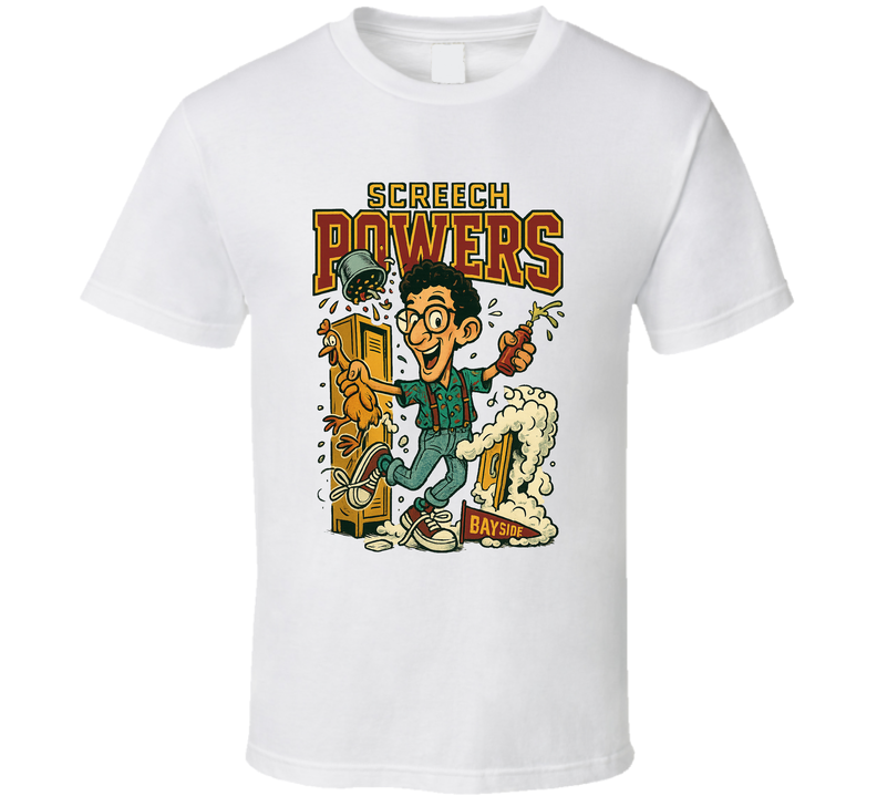 Screech Powers Saved By The Bell Caricature Retro Look Fan T Shirt Screech Powers Saved By The Bell Caricature Retro Look Fan T Shirt