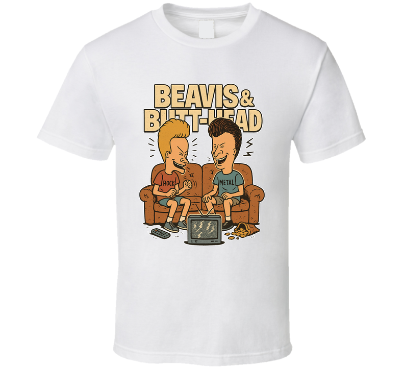 Beavis And Butt-head Caricature Retro Look Fan T Shirt Beavis And Butt-head Caricature Retro Look Fan T Shirt
