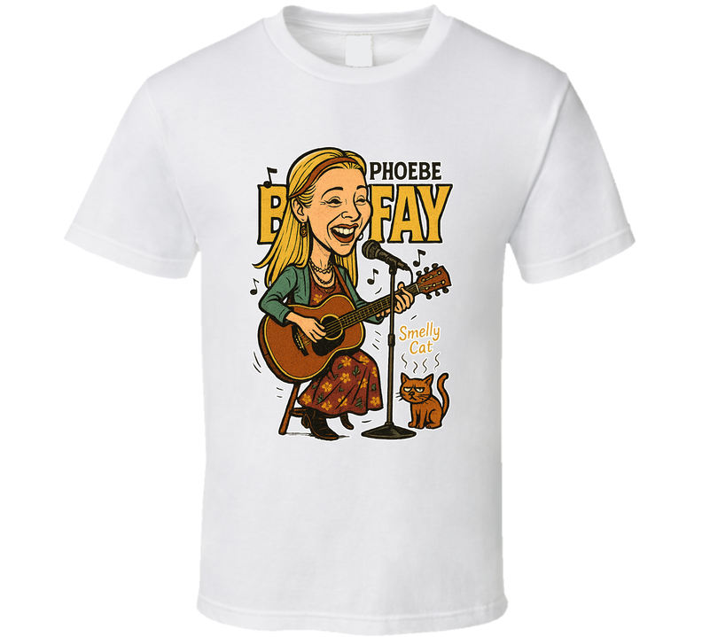 Phoebe Buffay Smelly Cat Friends Caricature Retro Look Fan T Shirt Phoebe Buffay Smelly Cat Friends Caricature Retro Look Fan T Shirt